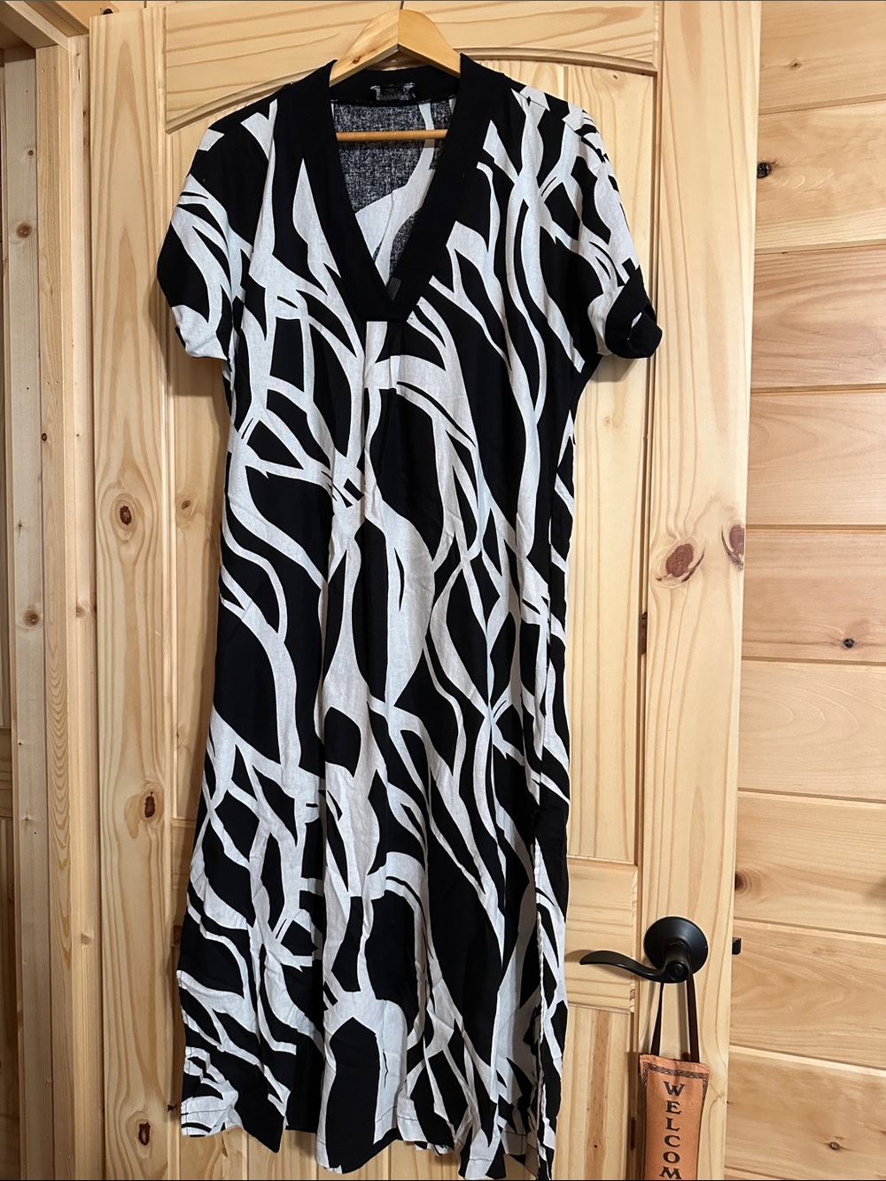 Rachel Zoe Black & White Abstract Maxi Dress